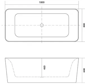 Ванна акриловая отдельностоящая Aquatek Квадро 180x80 AQ-K27880 Ванна акриловая отдельностоящая Aquatek Квадро 180x80 AQ-K27880, 2