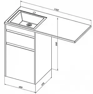Тумба-умывальник напольная над стиральной машиной Aquanet Токио 110 L белый 00239289+00235497, 2