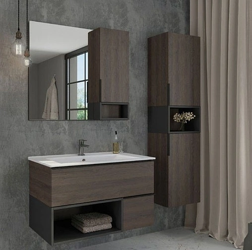 Шкаф-пенал подвесной Comforty Франкфурт 40 дуб шоколадно-коричневый 00004150535CF