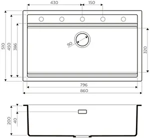 Мойка кухонная Omoikiri Kitagawa 86-LB-GR leningrad grey 4993796 Мойка кухонная Omoikiri Kitagawa 86-LB-GR leningrad grey 4993796, 2