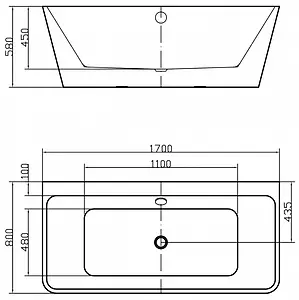 Ванна акриловая Swedbe Vita 170x80 8830, 3