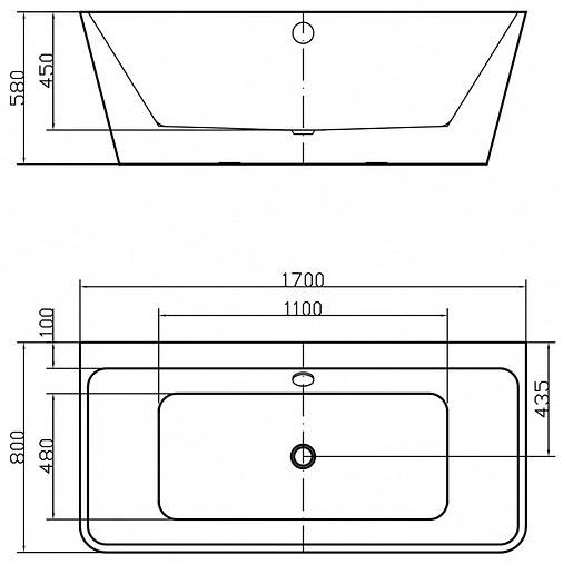 Ванна акриловая Swedbe Vita 170x80 8830