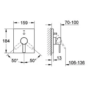 Смеситель для ванны скрытого монтажа Grohe Allure хром 19315000 Смеситель для ванны скрытого монтажа Grohe Allure хром 19315000, 2