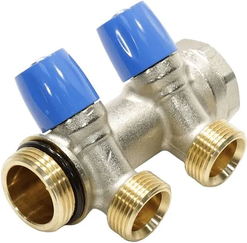 Коллектор регулирующий проходной 2 отвода синий 1&quot;в/н x ¾&quot;ек General Fittings 6300E7N1005B2A