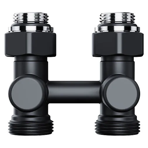 Узел нижнего подключения радиатора прямой ¾"ек x ¾"ек (½"н) Royal Thermo Design черный RANDP11234BL