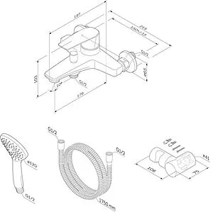 Смеситель для ванны Am.Pm Gem хром F90A15000 Смеситель для ванны Am.Pm Gem хром F90A15000, 2