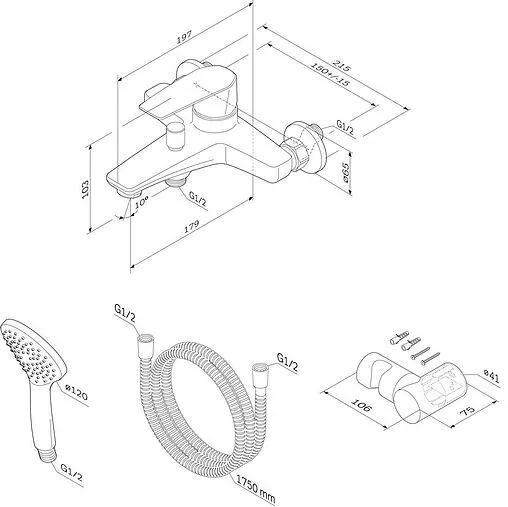 Смеситель для ванны Am.Pm Gem хром F90A15000 Смеситель для ванны Am.Pm Gem хром F90A15000