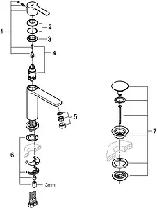 Смеситель для раковины Grohe Lineare New хром 23106001, 3