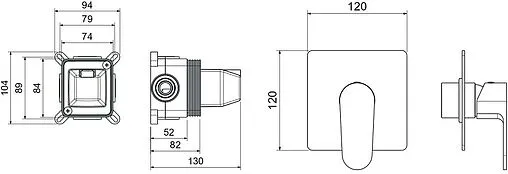 Смеситель для душа скрытого монтажа Aquatek Оберон хром AQ1266CR Смеситель для душа скрытого монтажа Aquatek Оберон хром AQ1266CR