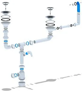 Сифон бутылочный для двойной мойки с переливом Ани Пласт Грот A3700 Сифон бутылочный для двойной мойки с переливом Ани Пласт Грот A3700, 3