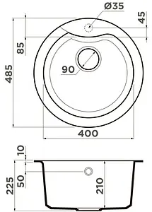 Мойка кухонная Omoikiri Yasugata 48R-WH белый 4993133, 2