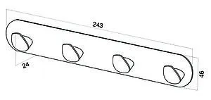 Планка с 4-мя крючками Am.Pm Inspire хром A5035964 Планка с 4-мя крючками Am.Pm Inspire хром A5035964, 2