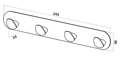 Планка с 4-мя крючками Am.Pm Inspire хром A5035964