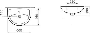 Раковина Norm Fit 60 белый 6895B099-1778 Раковина Norm Fit 60 белый 6895B099-1778, 2