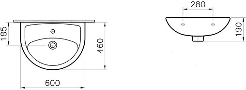 Раковина Norm Fit 60 белый 6895B099-1778