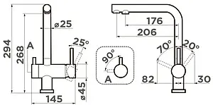 Смеситель для кухни с подключением к фильтру Omoikiri Nagano-C хром 4994146, 2