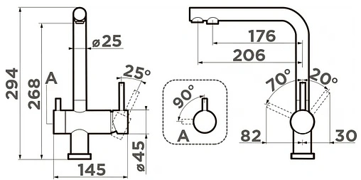 Смеситель для кухни с подключением к фильтру Omoikiri Nagano-C хром 4994146