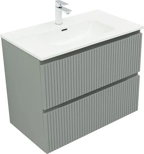 Тумба-умывальник подвесная Aquanet Джейн (Flat) 80 мисти грин 00335434+