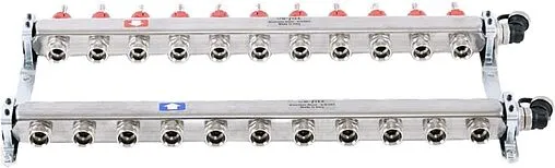 Группа коллекторная с расходомерами 11 отводов 1&quot;в/в x ¾&quot;ек Uni-fitt 450I4311