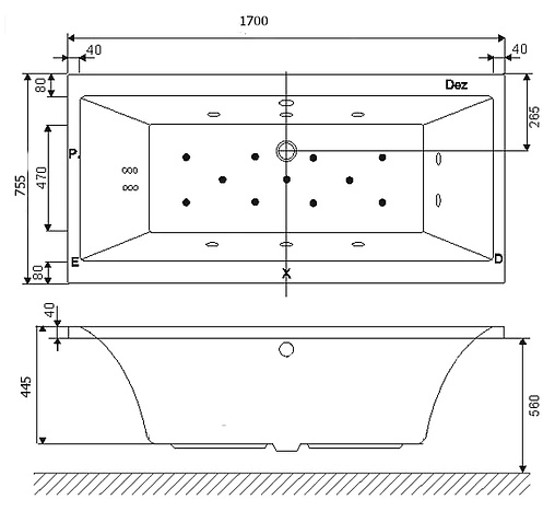 Ванна акриловая Excellent Pryzmat 170x75 WAEX.PRY17WH
