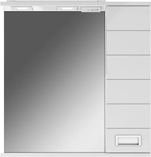 Шкаф-зеркало Домино Cube 65 R белый DC5007HZ