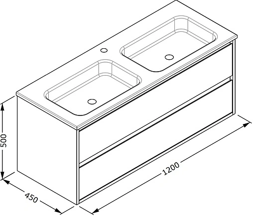 Тумба под умывальник подвесная Isvea Pro 120 белый 21MG1001120I