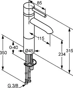 Смеситель для раковины Kludi Bozz хром 382960576 Смеситель для раковины Kludi Bozz хром 382960576, 2