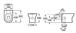 Унитаз приставной Roca Debba белый 347996000 Унитаз приставной Roca Debba белый 347996000, 2