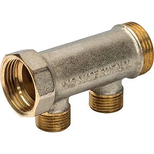 Коллектор распределительный проходной 2 отвода 1"в/н x ½"к Luxor CP 422 68523401 Коллектор распределительный проходной 2 отвода 1"в/н x ½"к Luxor CP 422 68523401, 1