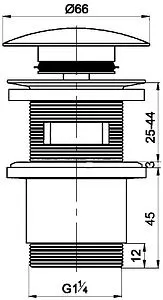 Выпуск автоматический для раковины с переливом Wirquin хром 30723123 Выпуск автоматический для раковины с переливом Wirquin хром 30723123, 2