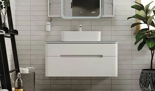 Тумба под умывальник подвесная Jorno Bosko 100 белый Bos.01.100/P/W Тумба под умывальник подвесная Jorno Bosko 100 белый Bos.01.100/P/W