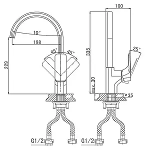 Смеситель для кухни D&K Berlin Steinbeis белый/хром DA1432416, 2