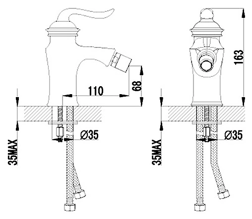 Смеситель для биде Lemark Brava золото LM4708G