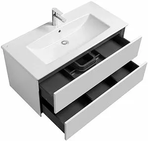 Тумба-умывальник подвесная Aquaton Сохо 100 белый глянец 1A2582K2AJ010 Тумба-умывальник подвесная Aquaton Сохо 100 белый глянец 1A2582K2AJ010, 4