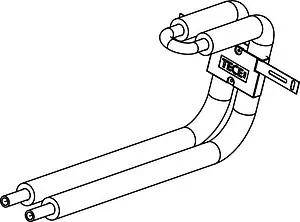Монтажный узел для подключения радиаторов, настенный, никелированный 16мм TECEflex 714907, 2