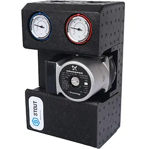 Насосный модуль с термостатическим смесительным клапаном 1&quot;н х ¾&quot;в Stout SDG-0002-002002 с насосом Grundfos UPSO 15-65 130, 1