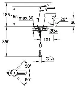 Смеситель для раковины Grohe Concetto хром 3220610E Смеситель для раковины Grohe Concetto хром 3220610E, 2