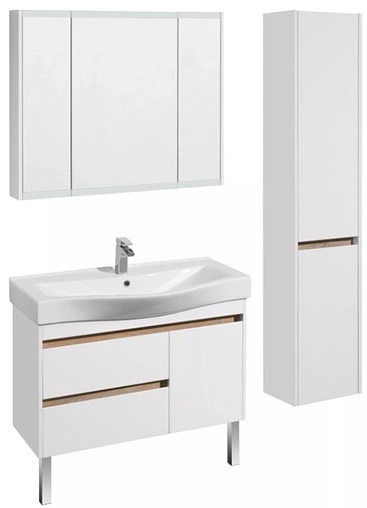 Шкаф-зеркало Aquaton Нортон 100 белый глянец 1A249302NT010