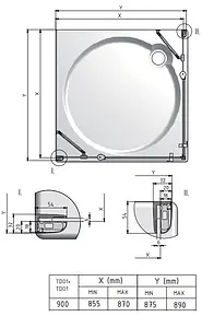 Душевая дверь 900мм прозрачное стекло Roltechnik Tower Line TDO1/900 724-9000000-00-02, 2