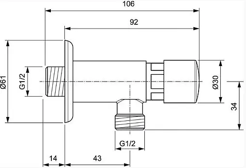 Кран для писсуара нажимной Ideal Standard Alpha хром глянцевый A6851AA
