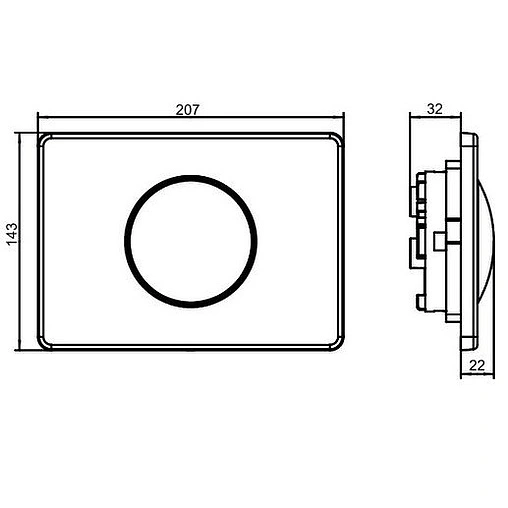 Клавиша смыва для унитаза Sanit S704 16.704.00..0000 сатин