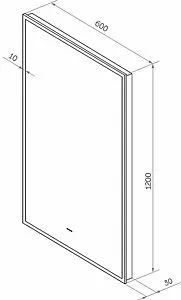 Зеркало с подсветкой Continent Amer Led 60x120 с фоновой подсветкой, c бесконтактным сенсором белый ЗЛП1527, 2