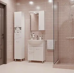 Шкаф-пенал напольный с бельевой корзиной Cersanit Erica New 30 белый F-SL-ERN-Ko-P Шкаф-пенал напольный с бельевой корзиной Cersanit Erica New 30 белый F-SL-ERN-Ko-P, 4