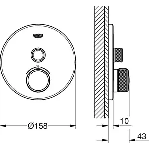 Термостат для 1 потребителя Grohe Grohtherm SmartControl хром 29118000, 2