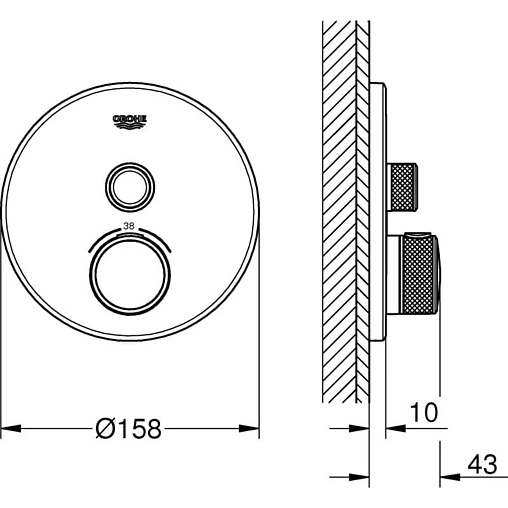 Термостат для 1 потребителя Grohe Grohtherm SmartControl хром 29118000