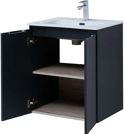 Тумба под умывальник подвесная Aquanet Алвита New 60 антрацит 00277523