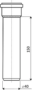 Труба канализационная внутренняя D=40мм L=150мм Ostendorf HTEM 111000, 2