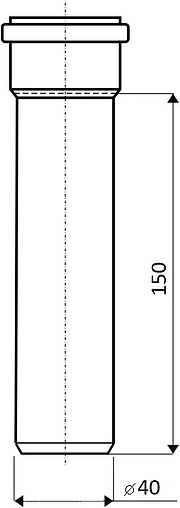 Труба канализационная внутренняя D=40мм L=150мм Ostendorf HTEM 111000