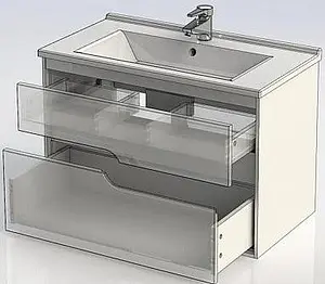 Тумба-умывальник подвесная Aquanet Модена 85 белый 00196965+00182320, 4