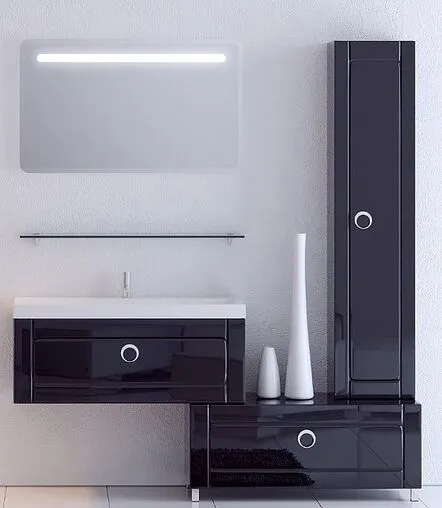 Комод напольный Aqwella Infinity 100 чёрный Inf.03.10/BLK